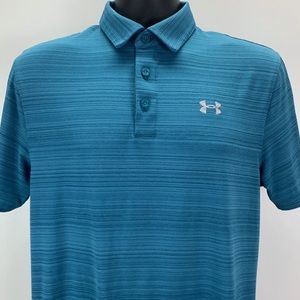 Under Armour Heat Gear Loose Mens Size Small Golf Polo Textured Blue